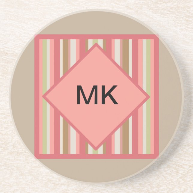 Paprika Stripes Pattern Coaster (Front)