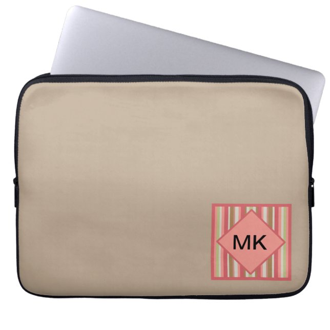 Paprika Stripes Pattern Laptop Sleeve (Front)