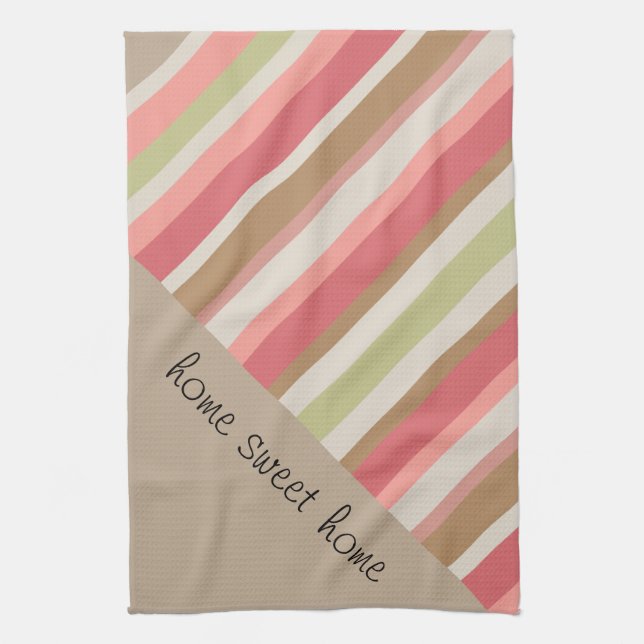 Paprika Stripes Pattern Tea Towel (Vertical)