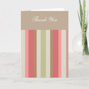 Paprika Stripes Pattern Thank You Card