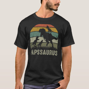 Paps Dinosaur T Rex Papssaurus 3 Kids Family Match T-Shirt