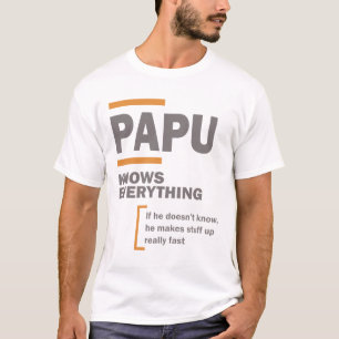 Papu Knows Everything   Dad and Grandpa T-Shirt