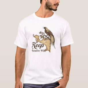 Papua Island Map Cendrawasih Bird of Paradise Tee