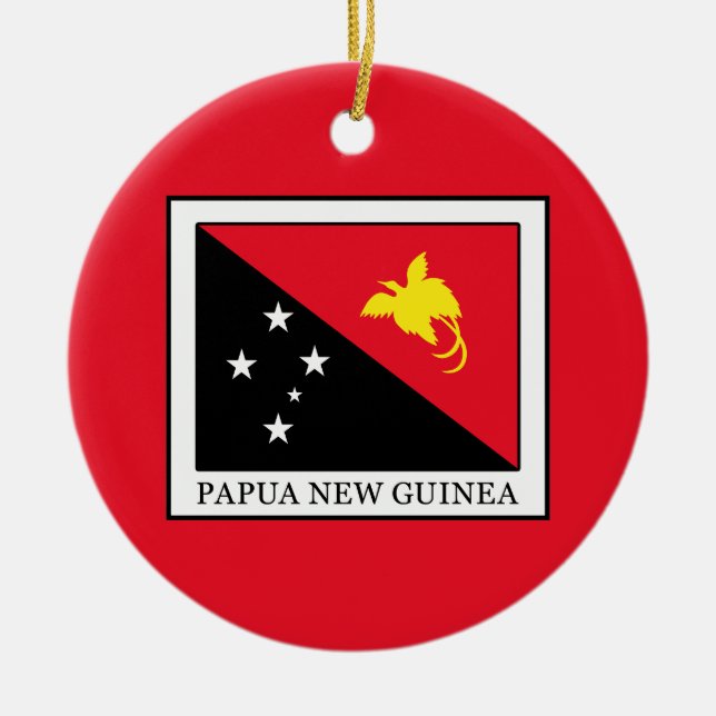 Papua New Guinea Ceramic Tree Decoration (Front)
