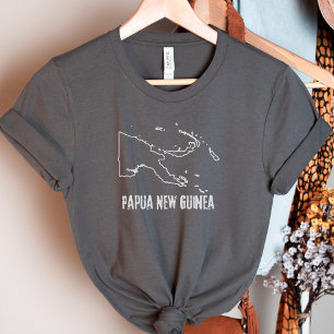 Papua New Guinea Country Map Outline Shape Land T-Shirt