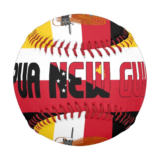 Papua New Guinea Flag and Coat of Arms Patriotic Baseball (Front)