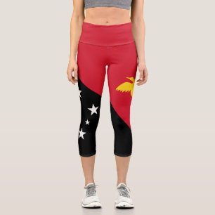 Papua New Guinea Flag Capri Leggings