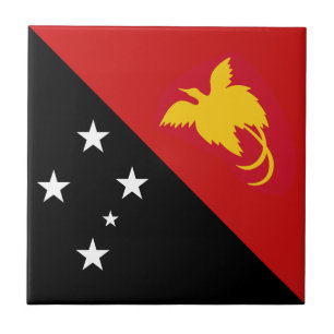 Papua New Guinea Flag Ceramic Tile