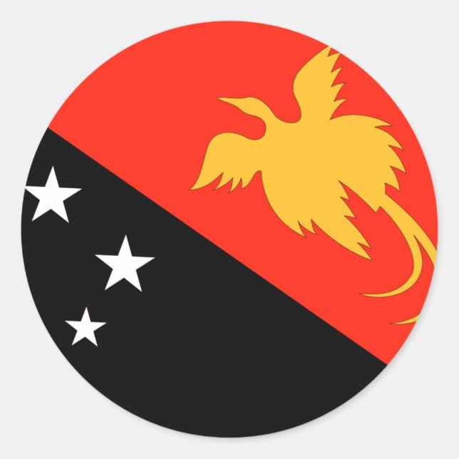 Papua New Guinea Flag Classic Round Sticker (Front)