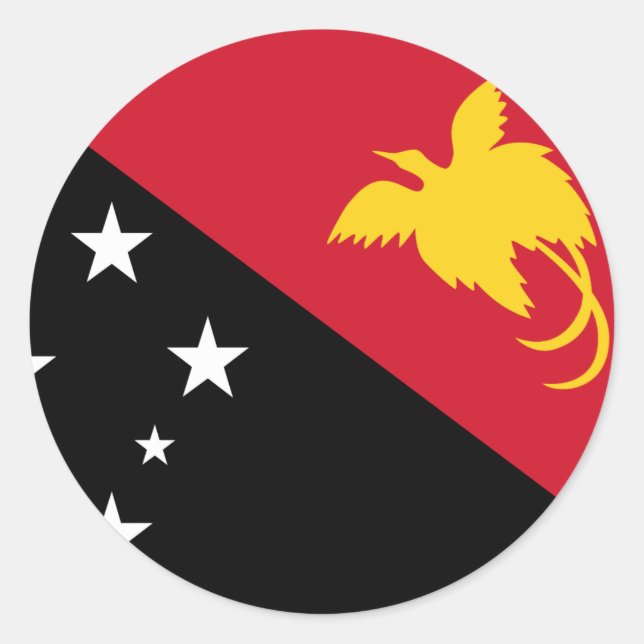 Papua New Guinea Flag Classic Round Sticker (Front)