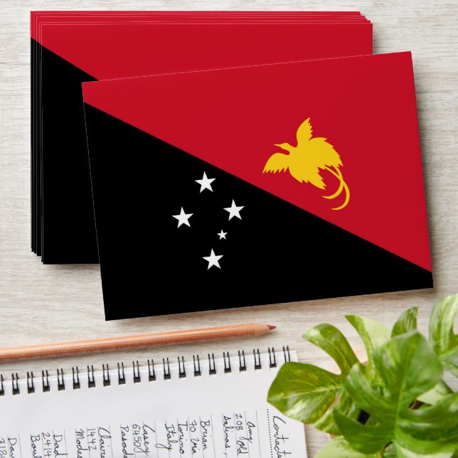 Papua New Guinea flag Envelope (Stacked)