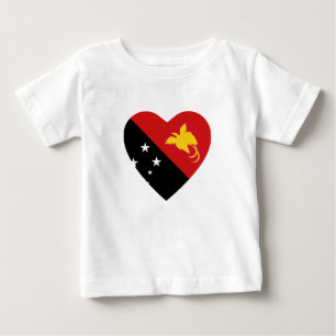 Papua New Guinea Flag Heart T-Shirt
