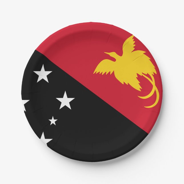 Papua New Guinea Flag Paper Plate (Front)