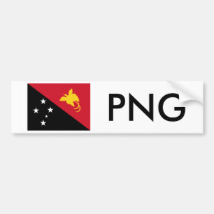 Papua New Guinea Flag & PNG Bumper Sticker