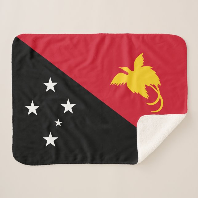 Papua New Guinea Flag Sherpa Blanket (Front (Horizontal))