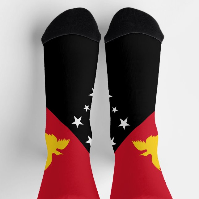 Papua New Guinea Flag Socks (Top)