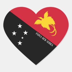 Papua New Guinea Flag Splendid Patriotic Heart Sticker