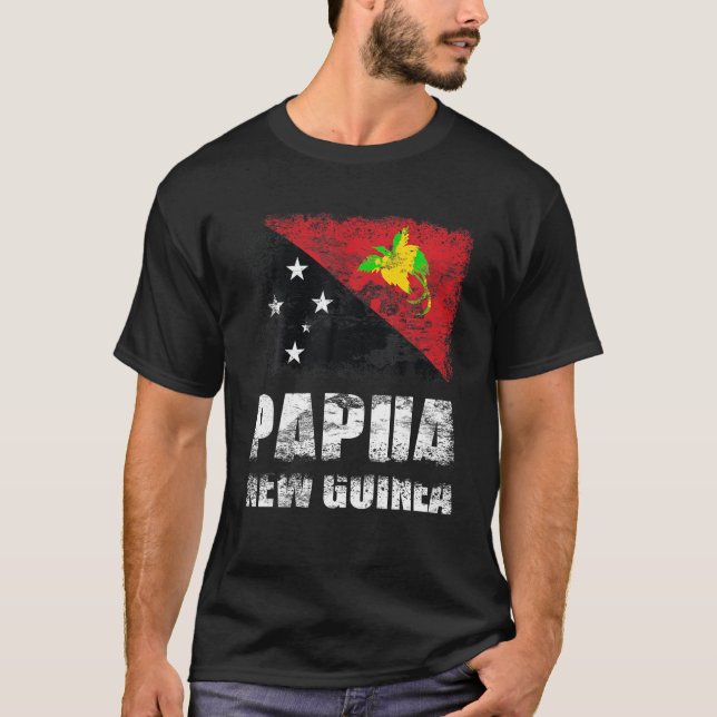 Papua New Guinea Flag T Shirt Papuan Flag Tee (Front)