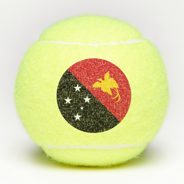 Papua New Guinea Flag Tennis Balls (Front)