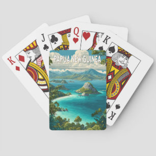 Papua New Guinea Illustration Travel Art Vintage Playing Cards