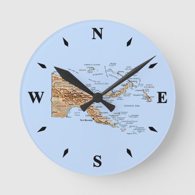 Papua New Guinea Map Clock (Front)