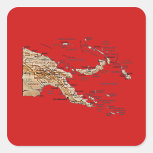 Papua New Guinea Map Sticker