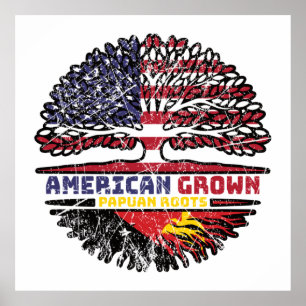 Papua New Guinea Papuan American USA Tree Roots Poster