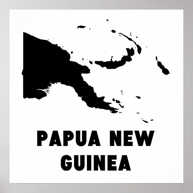 Papua New Guinea Silhouette Poster (Front)