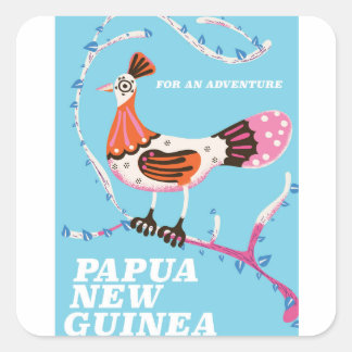 Papua New Guinea Travel poster Square Sticker