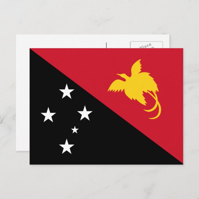Papua New Guinean Flag, Flag of Papua New Guinea Postcard (Front/Back)