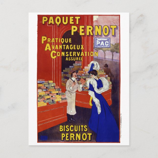 Paquet Pernot Vintage Advertising Poster Restored Postcard (Front)
