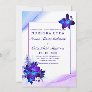  Paquete de boda Orquídea azul Invitation