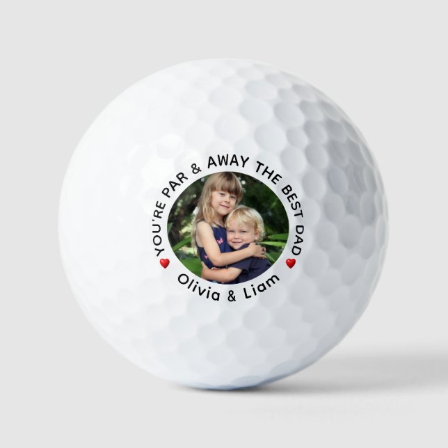"Par & Away the Best Dad" Personalised Golf Balls (Front)