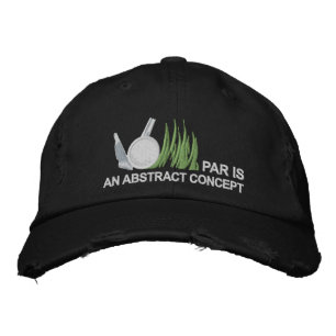 Par Is An Abstract Concept Golf Ball And Tee Logo Embroidered Hat