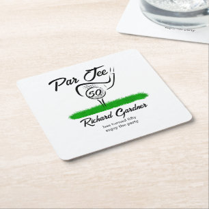Par Off for an UnForeGettable 50th Birthday Party Square Paper Coaster