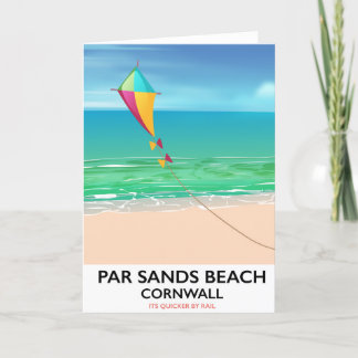 Par Sands Beach Cornwall beach travel poster Holiday Card