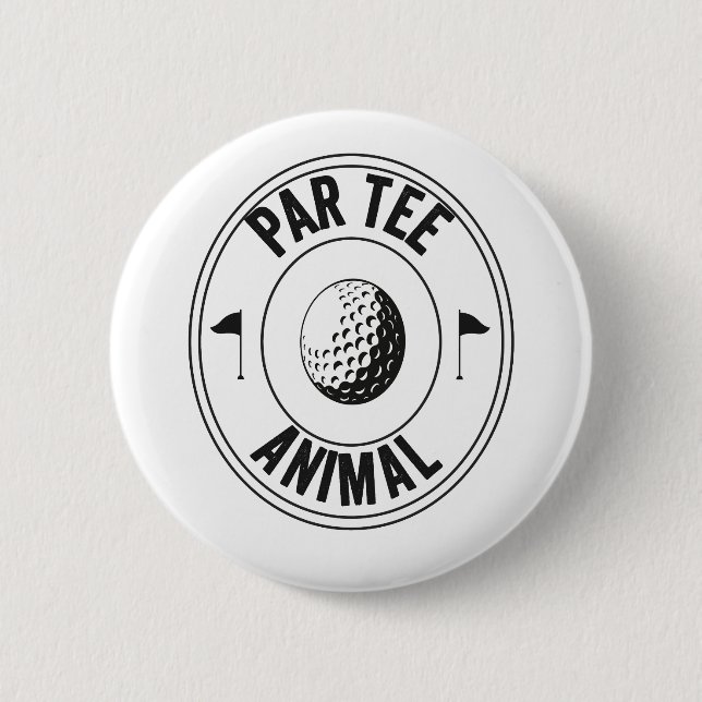 Par-Tee Animal funny golfing Dad Gift Golf  6 Cm Round Badge (Front)
