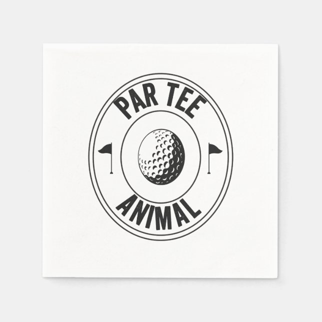 Par-Tee Animal funny golfing Dad Gift Napkin (Front)