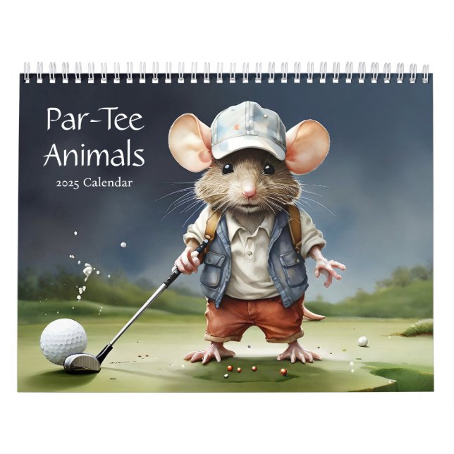 Par-Tee Animals A Year of Golfing Fun 2025 Calendar (Cover)