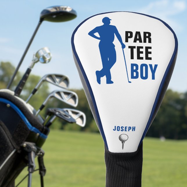 Par Tee Boy Blue & White Golf Head Cover (Par Tee Boy Blue & White Golf Head Cover
)