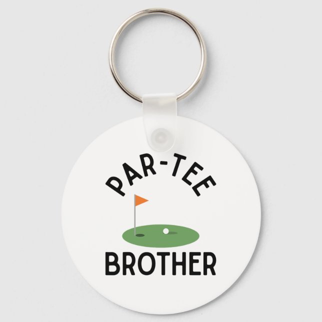 Par Tee Brother Funny Golf Birthday Party Family M Key Ring (Front)