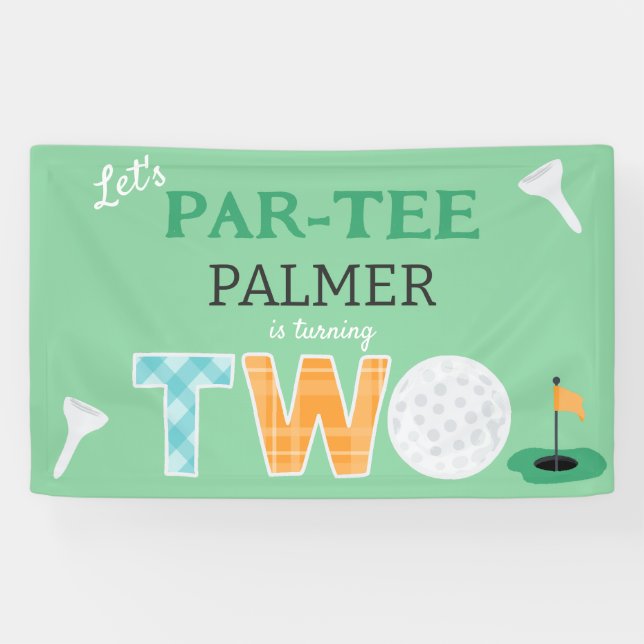 Par-tee Golf 2nd Birthday Golfing Party Banner (Horizontal)