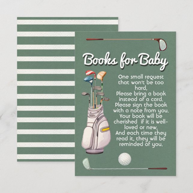 Par-tee Golf books for baby shower Invitation (Front/Back)