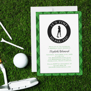 Par Tee Golfer Funny Humour Birthday Party For Her Invitation