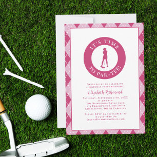 Par Tee Golfer Funny Humour Birthday Party For Her Invitation