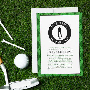 Par Tee Golfer Funny Humour Birthday Party For Him Invitation