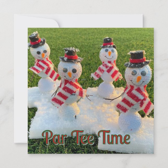 Par Tee Time Holiday Invitation (Front)