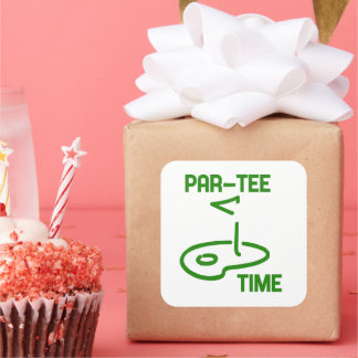 Par Tee Time Square Sticker