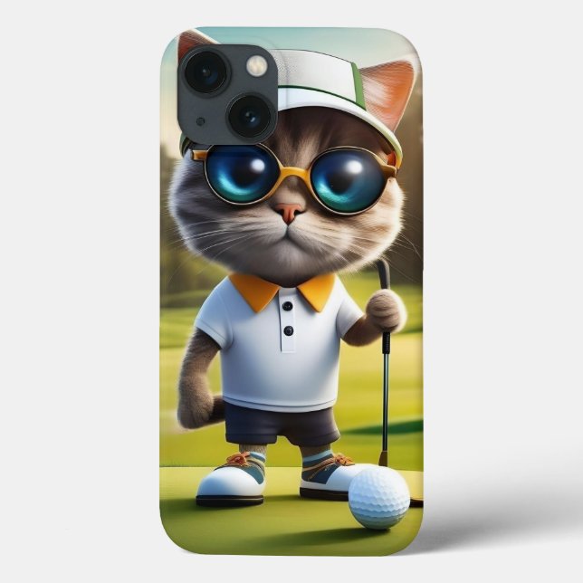 "Par-tee Time: The Cool Cat’s Golf Swing!" Case-Mate iPhone Case (Back)