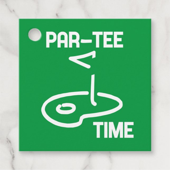 Par-Tee Time White   Favour Tags (Front)